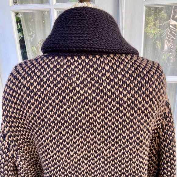 Angela Campos de Morris Vintage Mexico Wool Hand Knit Button Front Cardigan M L - Picture 7 of 11